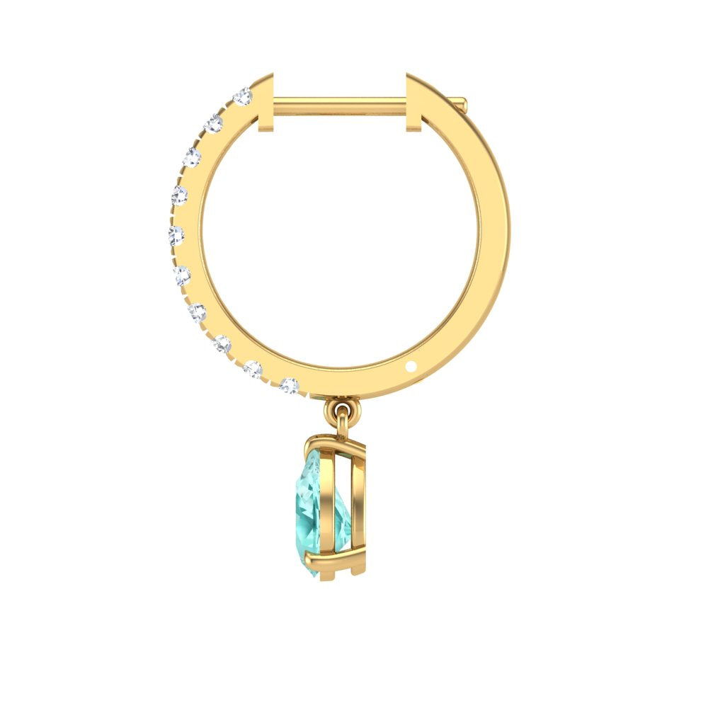 Lab Grown Paraiba Pear Drop Earrings – 1.28ct | One-of-a-Kind