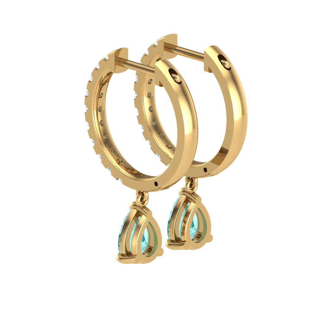 Lab Grown Paraiba Pear Drop Earrings – 1.28ct | One-of-a-Kind