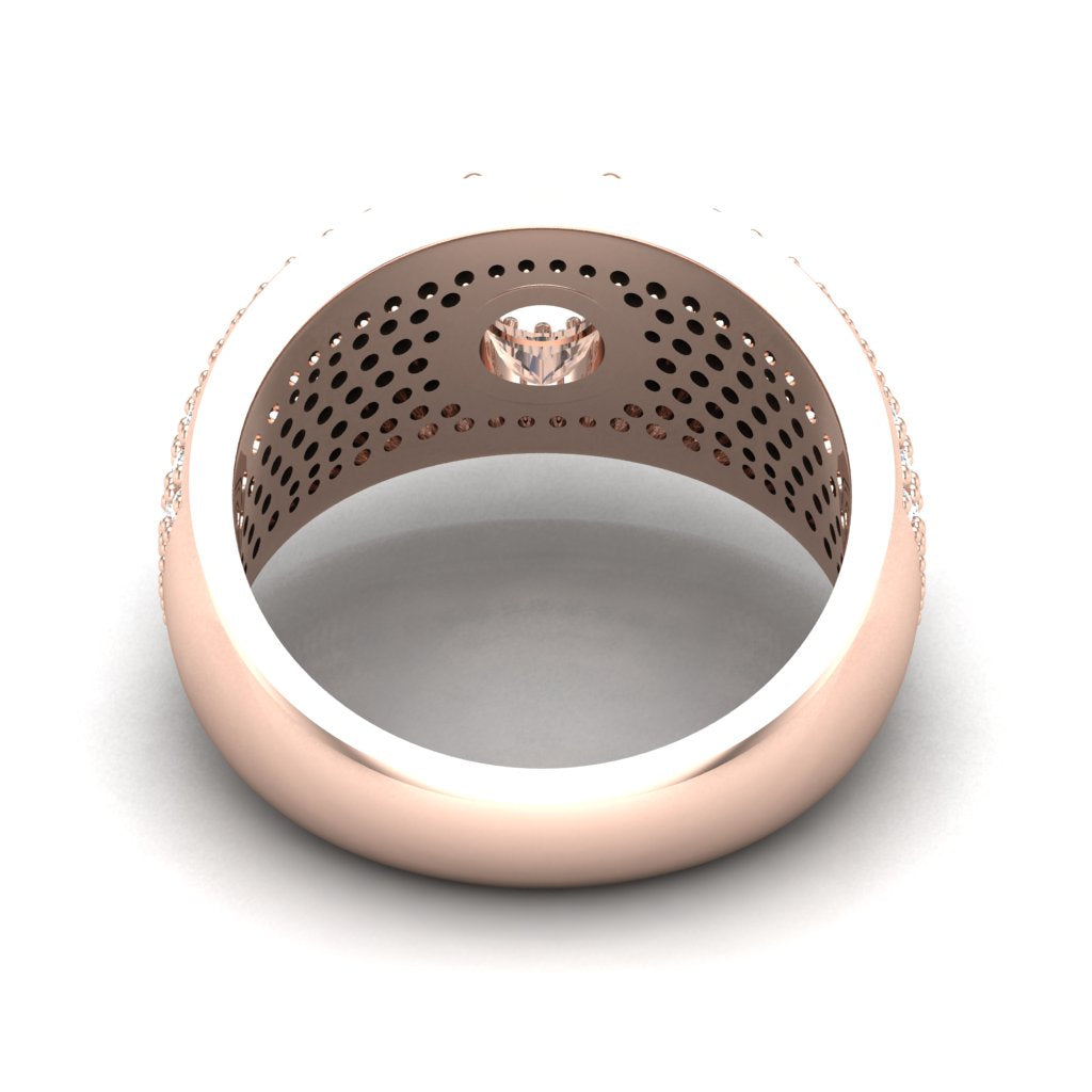 Eternal Glow – Round Moissanite Pavé Ring in 14k Rose Gold Plating