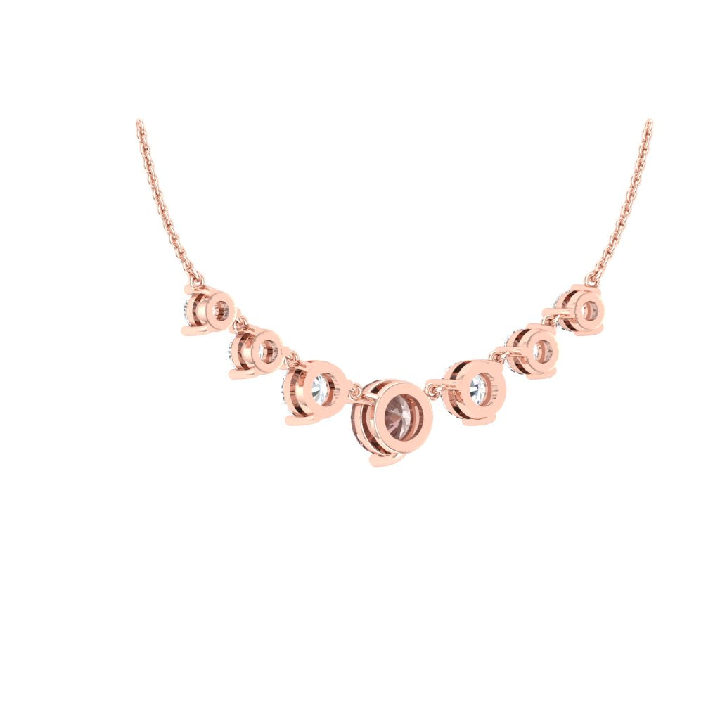 Sakura Pink 1.69ct Graduated Necklace – 14K Rose Gold Plated