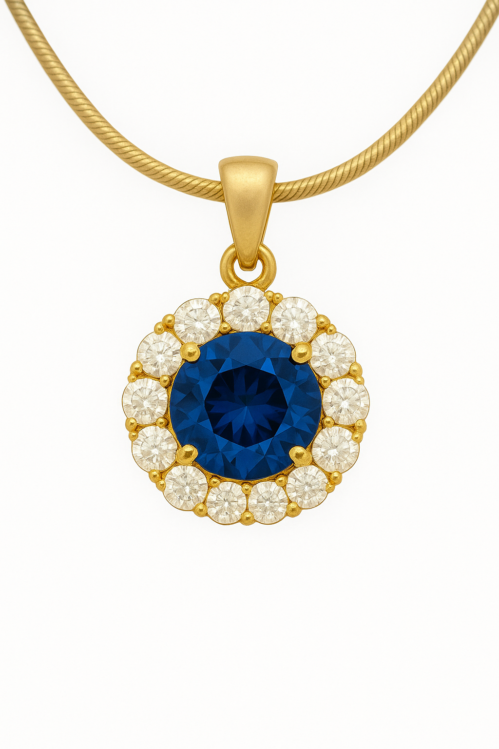 Lab-Grown 1.40ct Cornflower Blue Pendant