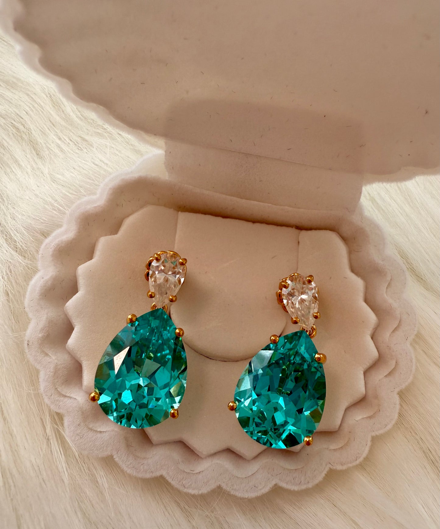 Paraiba Radiance: 27ct Gemstone & Moissanite Earrings