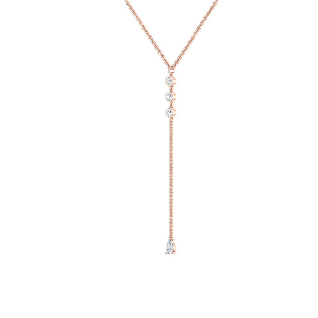 Celeste Drop Necklace – Moissanite in 14k Rose Gold Plating