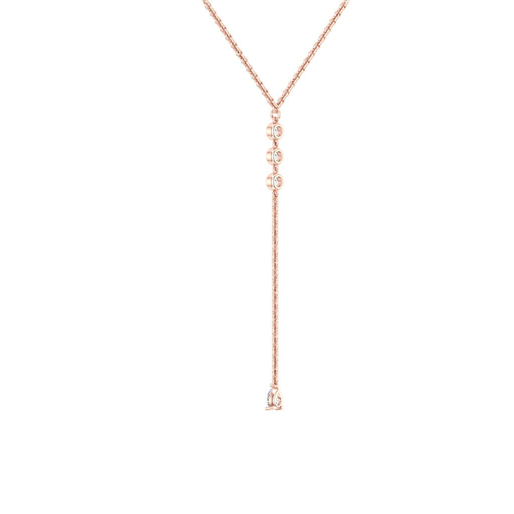Celeste Drop Necklace – Moissanite in 14k Rose Gold Plating