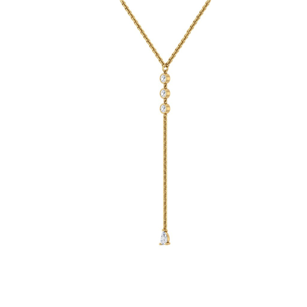 Celeste Drop Necklace – Moissanite in 14k Yellow Gold Plating
