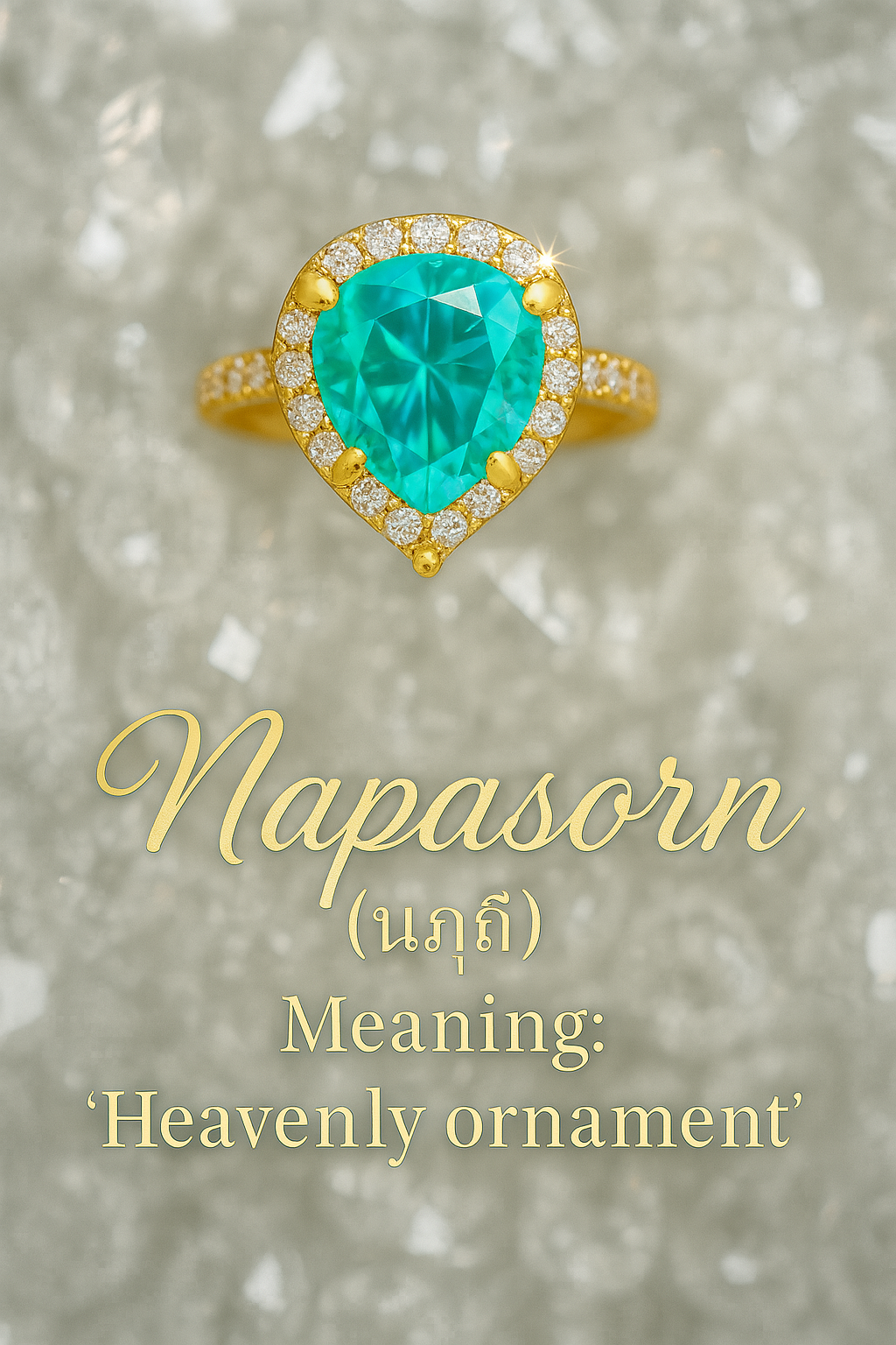 Lab Grown Paraiba Pear-Cut Ring – 5.57ct with Moissanite ¾ Band