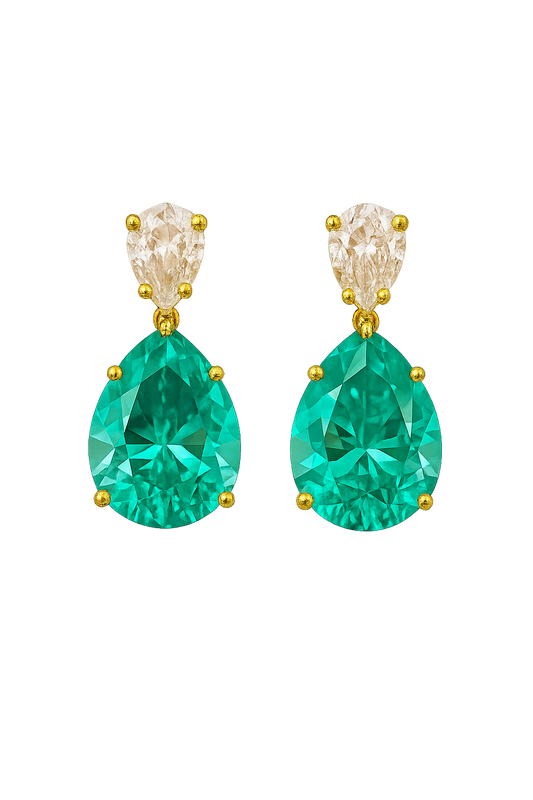 Paraiba Radiance: 27ct Gemstone & Moissanite Earrings