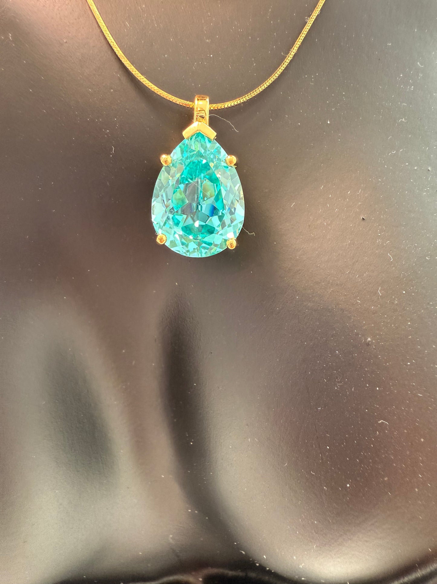 Paraiba Glow: 11.32ct Lab-Grown Pendant