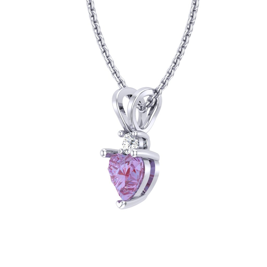 Heart of Transformation – 1.02ct Alexandrite & Moissanite Pendant