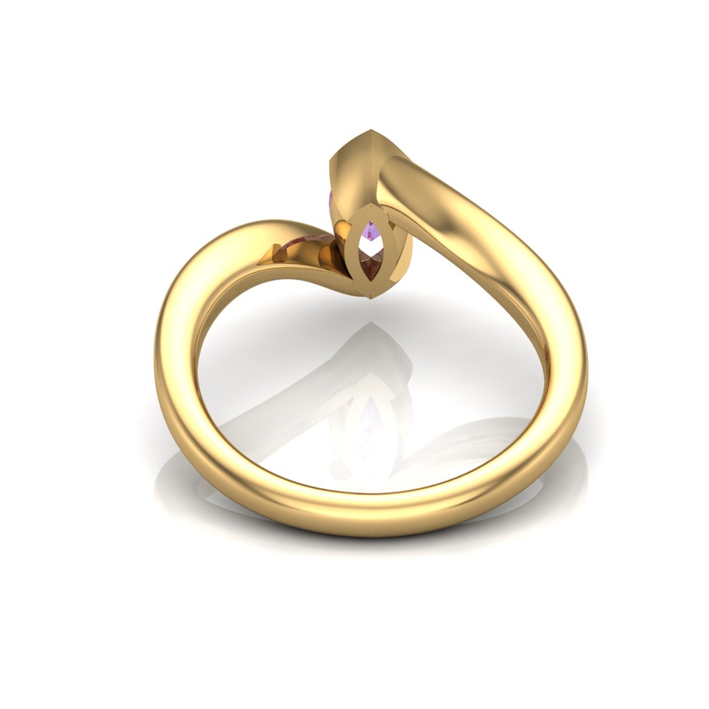 Lab-Grown 0.82ct Alexandrite Marquise Ring in 14K Yellow Gold Plating