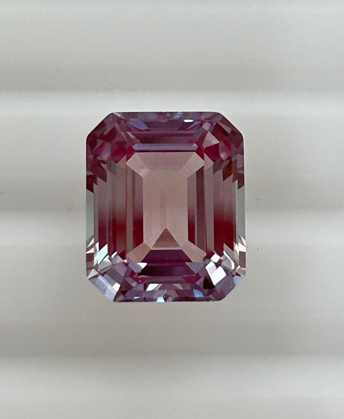 Alexandrite 7.38ct Lab-Grown Emerald Cut Ring with Moissanite Diamonds in 14K Yellow Gold Plating