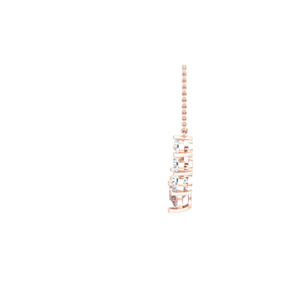 Sakura Pink 1.69ct Graduated Necklace – 14K Rose Gold Plated