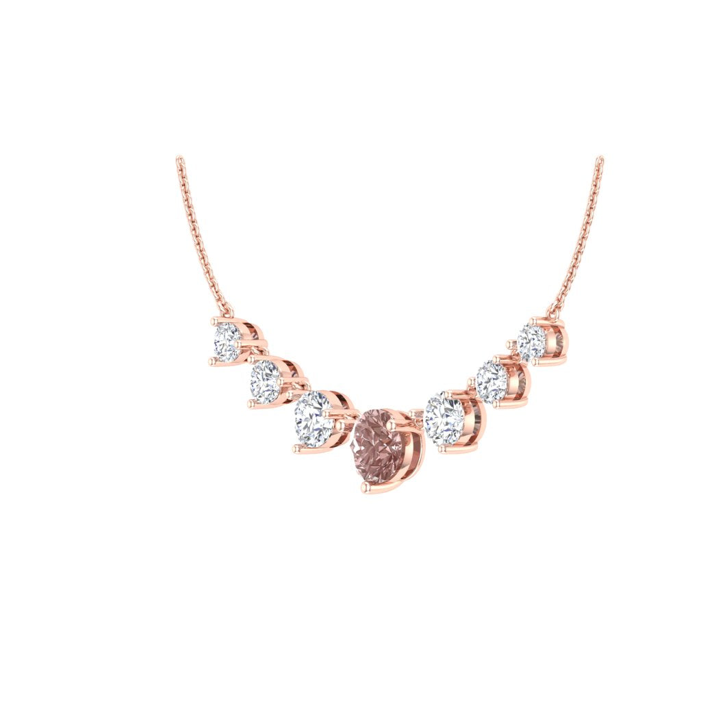 Sakura Pink 1.69ct Graduated Necklace – 14K Rose Gold Plated