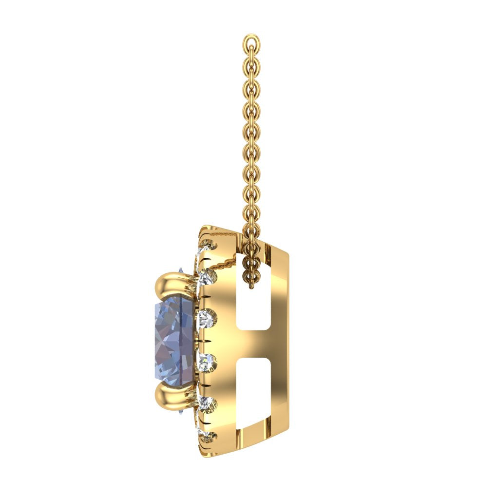 Lab-Grown 1.40ct Cornflower Blue Pendant