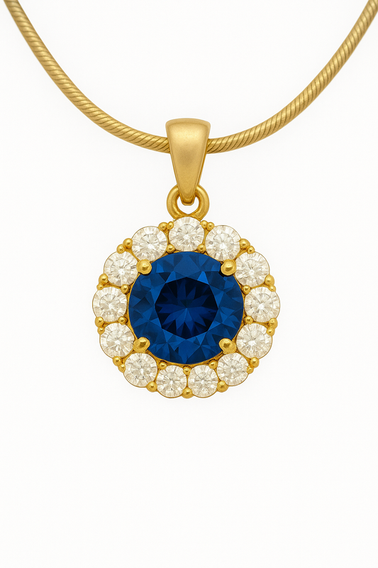 Lab-Grown 1.40ct Cornflower Blue Pendant