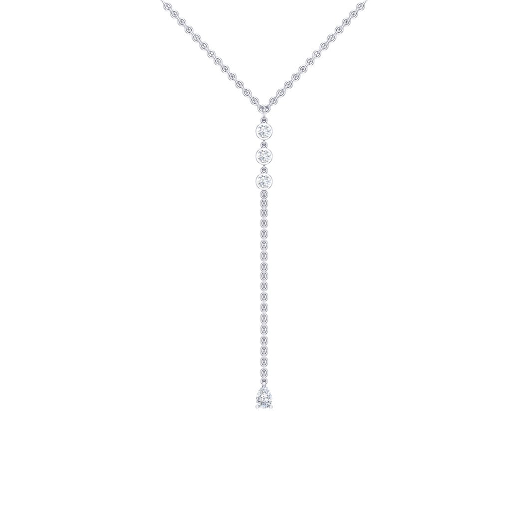 Celeste Drop Necklace – Moissanite in 14k White Gold Plating