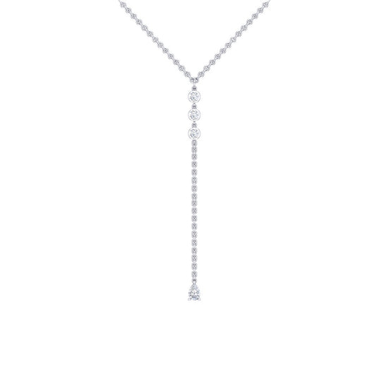 Celeste Drop Necklace – Moissanite in 14k White Gold Plating