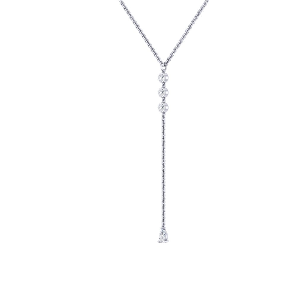 Celeste Drop Necklace – Moissanite in 14k White Gold Plating