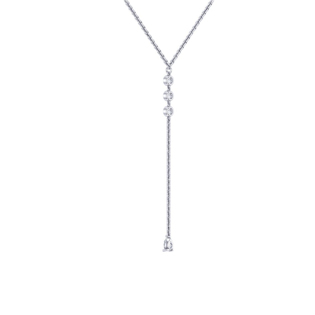 Celeste Drop Necklace – Moissanite in 14k White Gold Plating