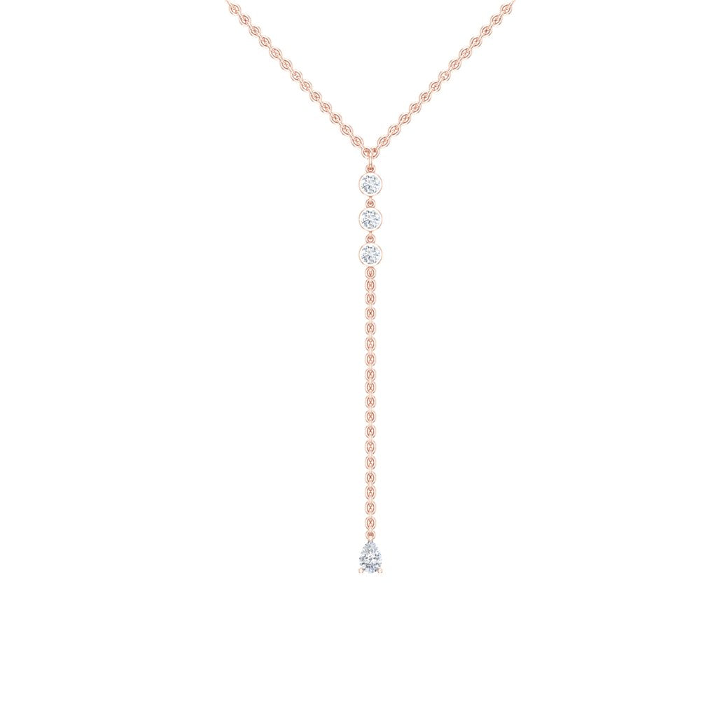 Celeste Drop Necklace – Moissanite in 14k Rose Gold Plating