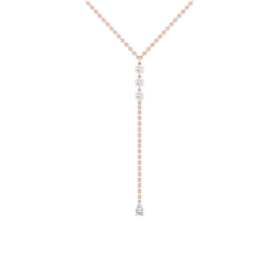 Celeste Drop Necklace – Moissanite in 14k Rose Gold Plating