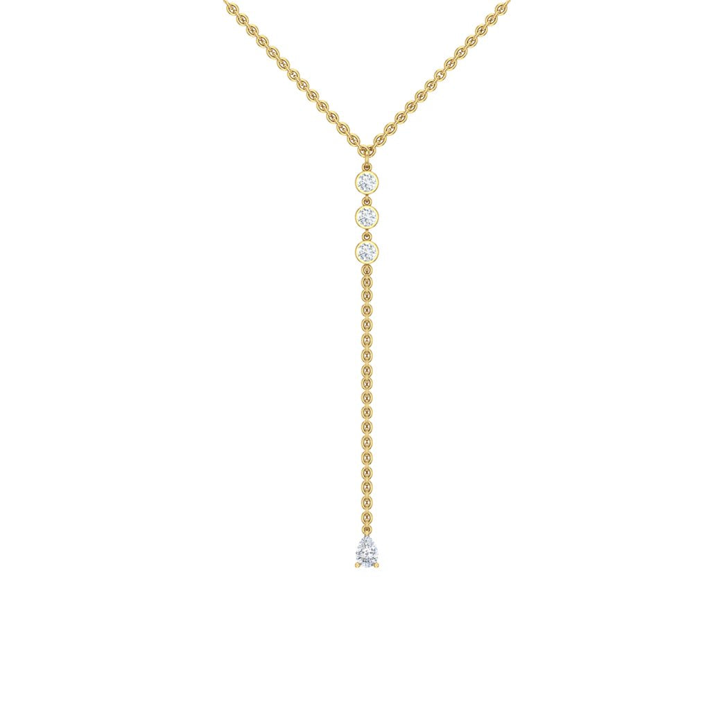 Celeste Drop Necklace – Moissanite in 14k Yellow Gold Plating
