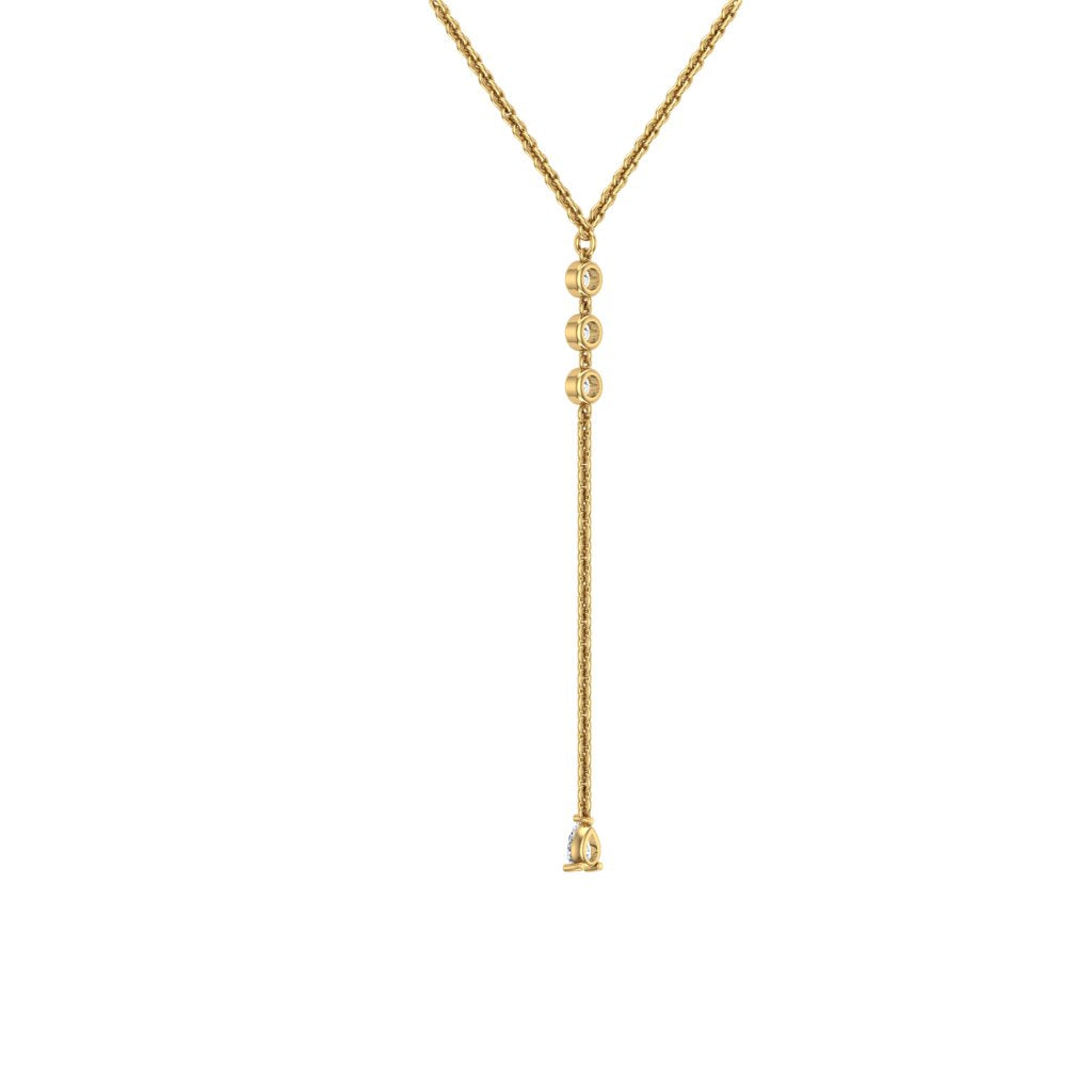 Celeste Drop Necklace – Moissanite in 14k Yellow Gold Plating