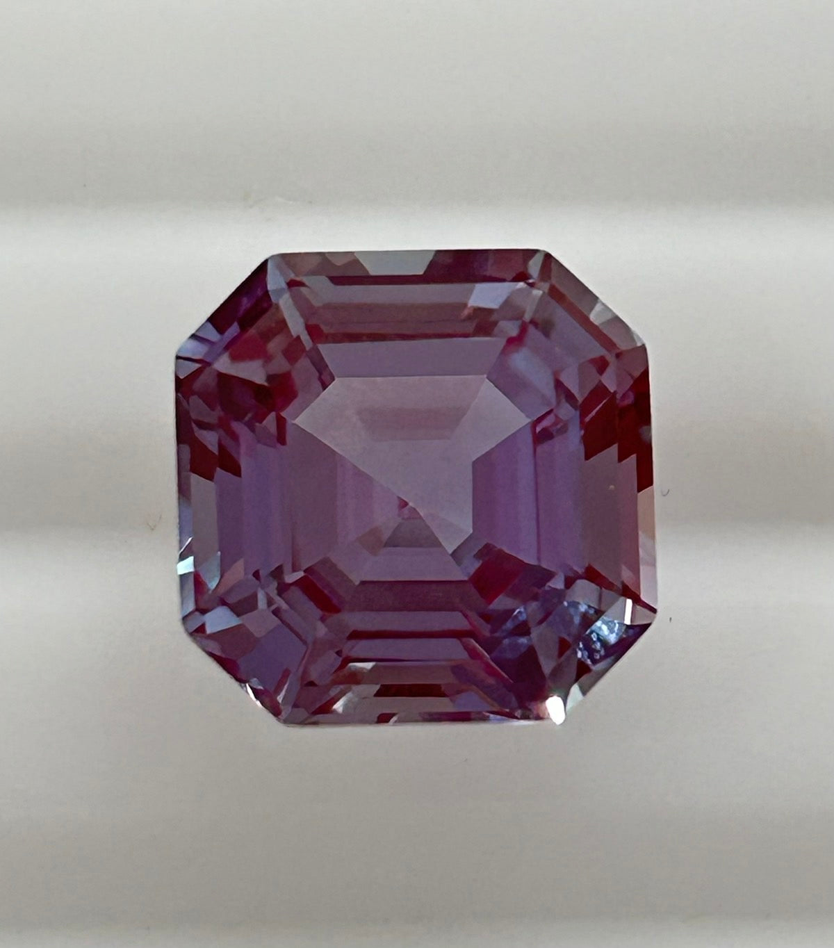 Lab-Grown 8.05ct Alexandrite Asscher Pendant with Moissanites in 14K Yellow Gold Plating on Cable Chain