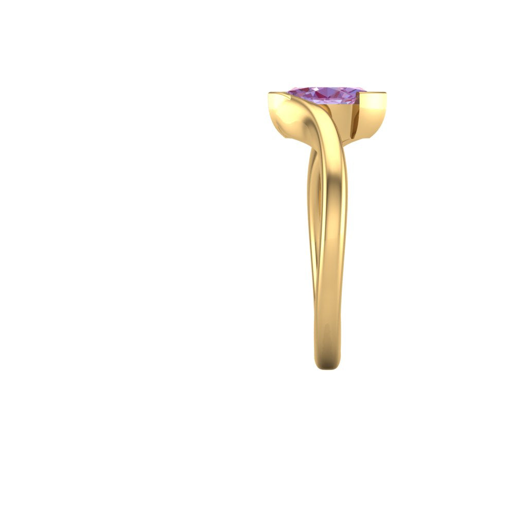 Lab-Grown 0.82ct Alexandrite Marquise Ring in 14K Yellow Gold Plating